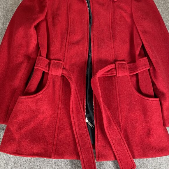 Mario De Pinto Wool Blend Coat Full Zip Women's Medium Red NWT USA - Picture 4 of 15